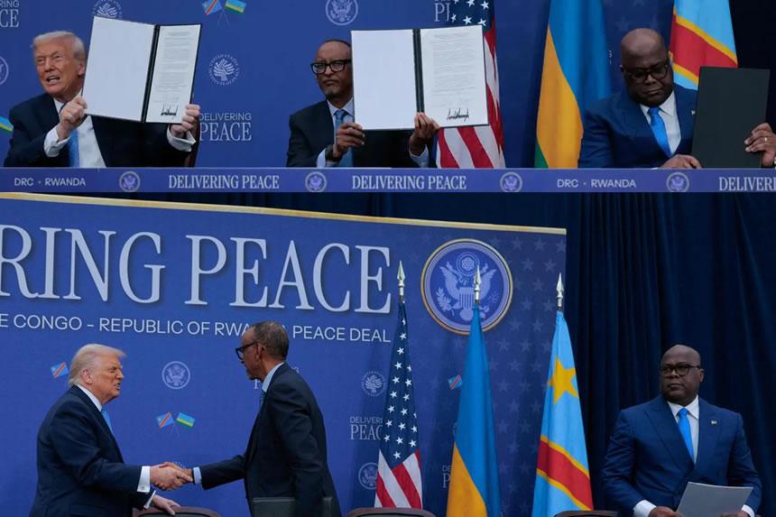 Tshisekedi na Kagame wasaini mkataba wa amani mbele ya Trump