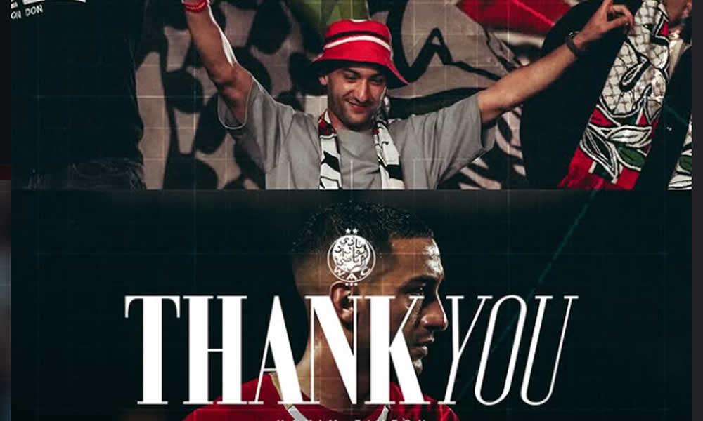 Ziyech apewa 'Thank You' Wydad atimkia Brazil.
