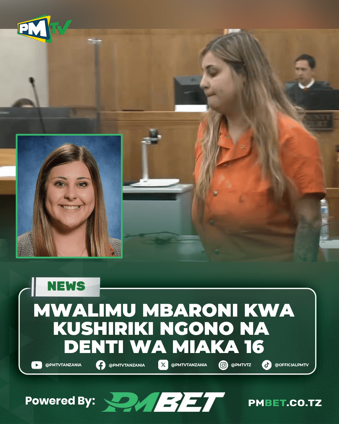 Mwalimu mbaroni kwa kushiriki ngono na denti wa miaka 16