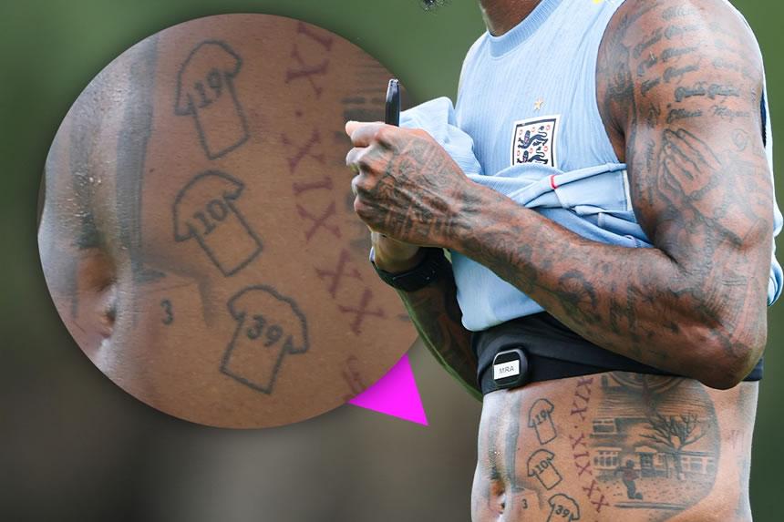 Rashford ana Tatoo ya namba za jezi alizovaa akiwa Man United