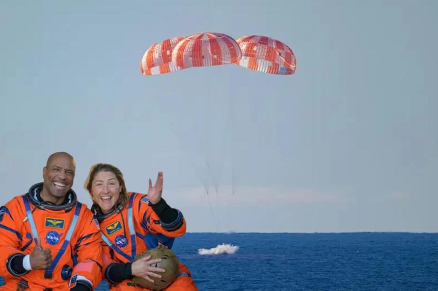 Wanaanga waliotoka mwezini watua salama