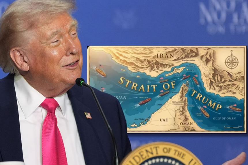 Trump atoa ramani ya Hormuz na kuipatia jina 'Strait of Trump'