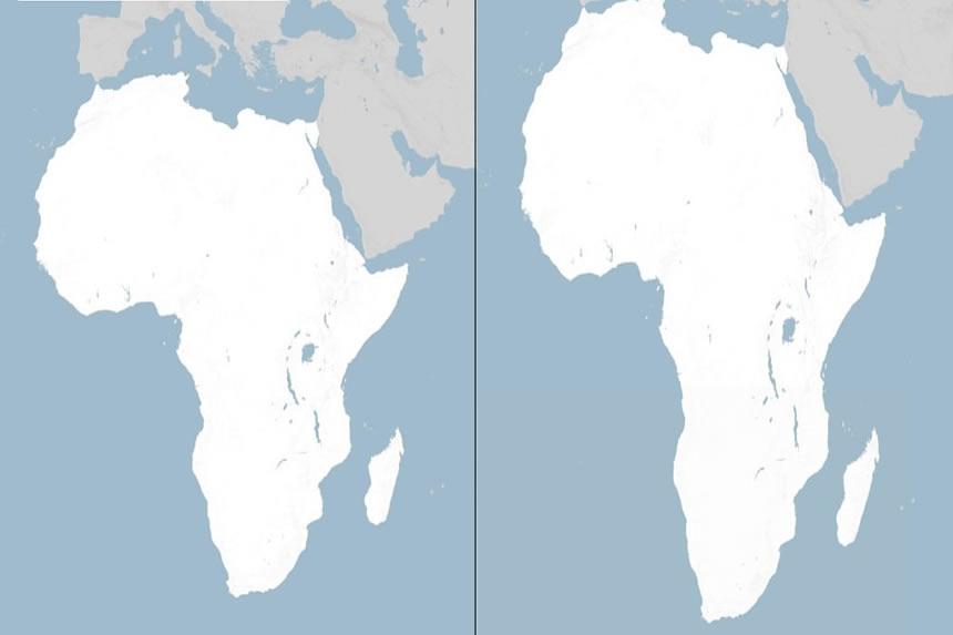 Ramani mpya ya dunia na ukubwa halisi wa bara la Afrika